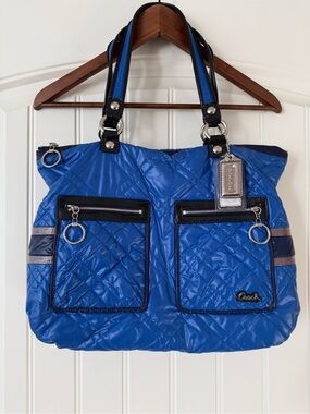 RARE Coach Poppy Ski Bunny Glam Tote Bag. NWOT